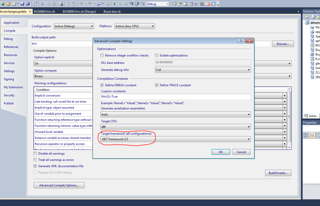 Dynamics SL Target .NET Framework 3.5