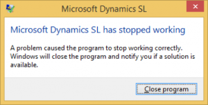 Dynamics SL 2015 not working
