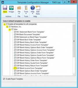 disable Dynamics GP Word Template