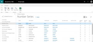number series in Dynamics 365