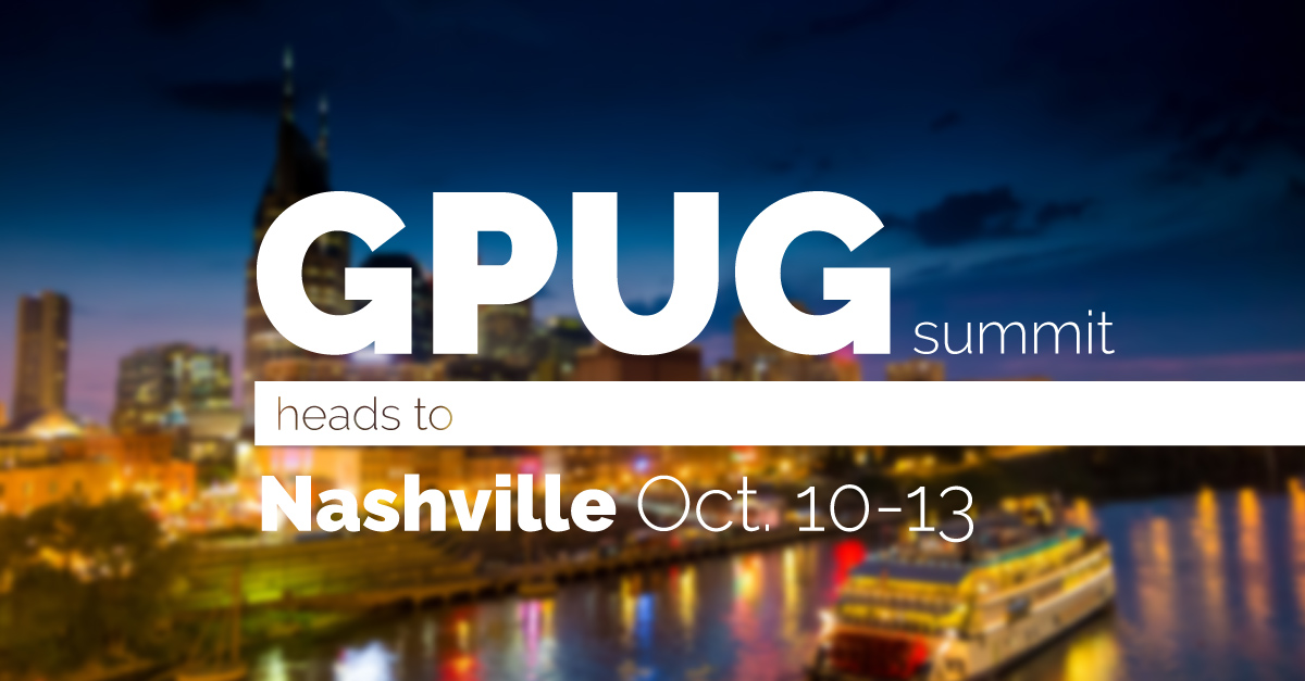 GPUG Summit heads to Nashville Oct. 1013 Boyer & Associates