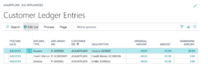 Business Central Customer Ledger Entries