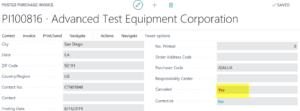 Business Central Posted Purchase Invoice