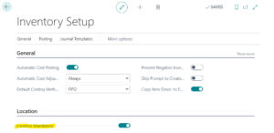 Business Central Inventory setup