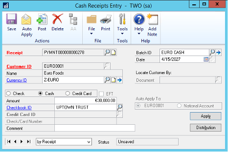 currency gains or losses in Dynamics GP