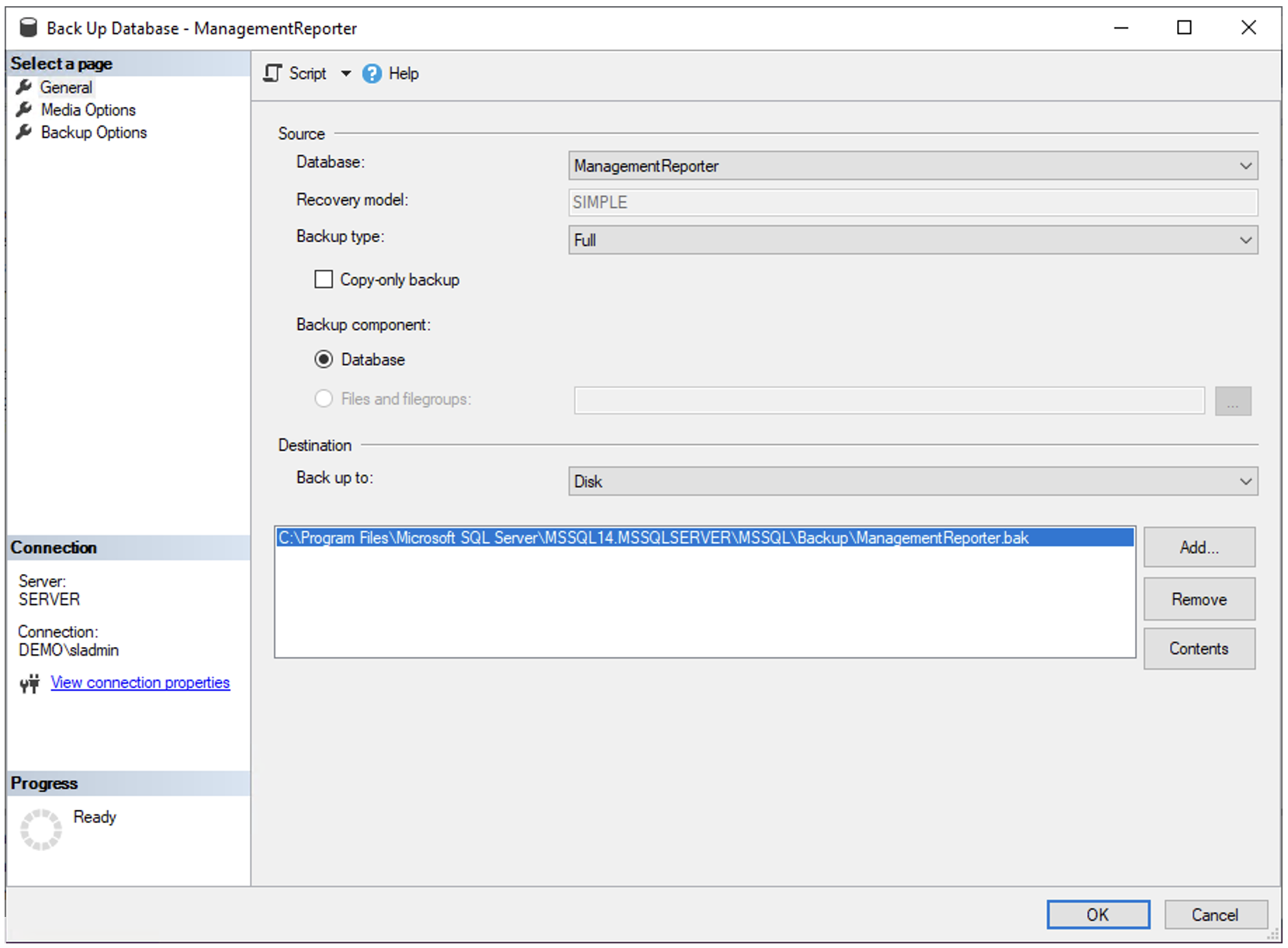 Script database. Резервное копирование SQL. Создание резервной копии SQL. Параметры резервного копирования баз данных. Полная резервная копия SQL.