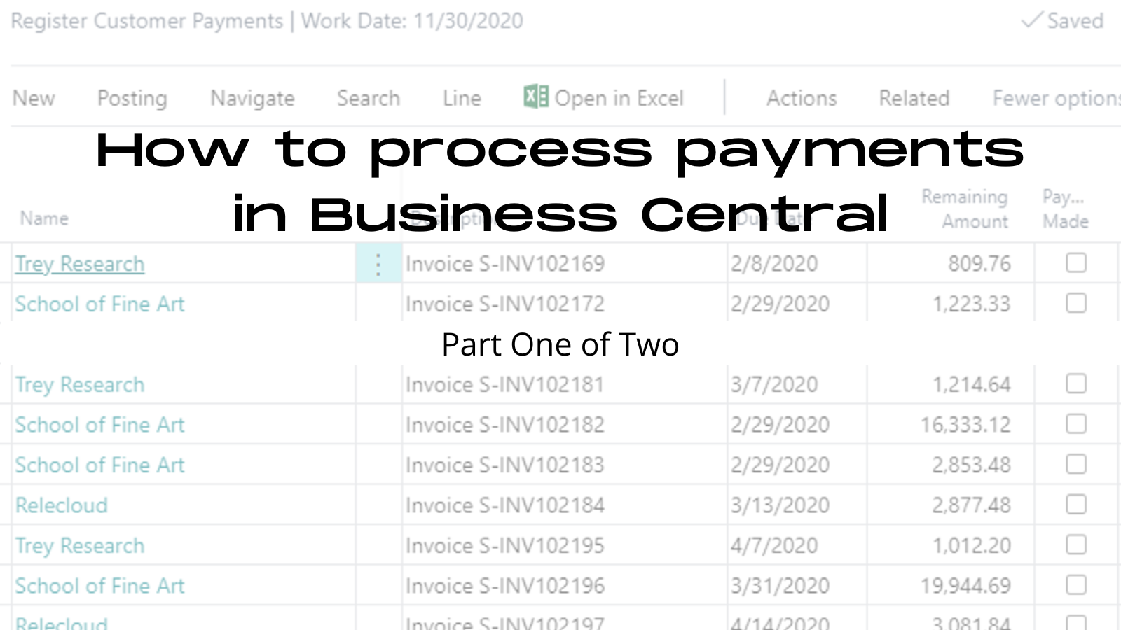How to process payments in Business Central Boyer & Associates