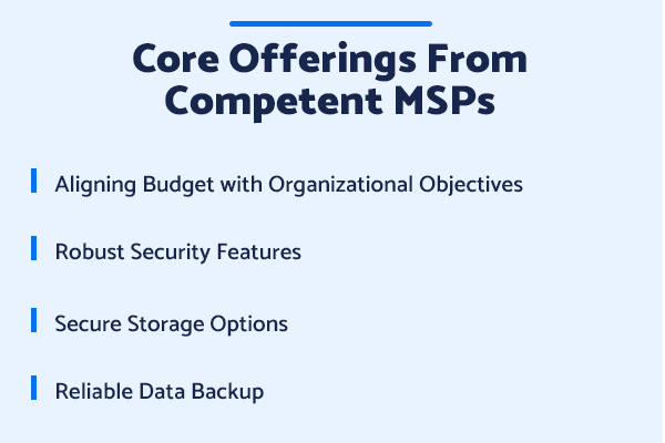 A great managed services provider can offer a large host of MSP services and support. 