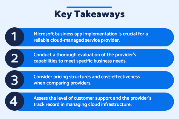Key Takeaways - Cloud Managed Service Providers