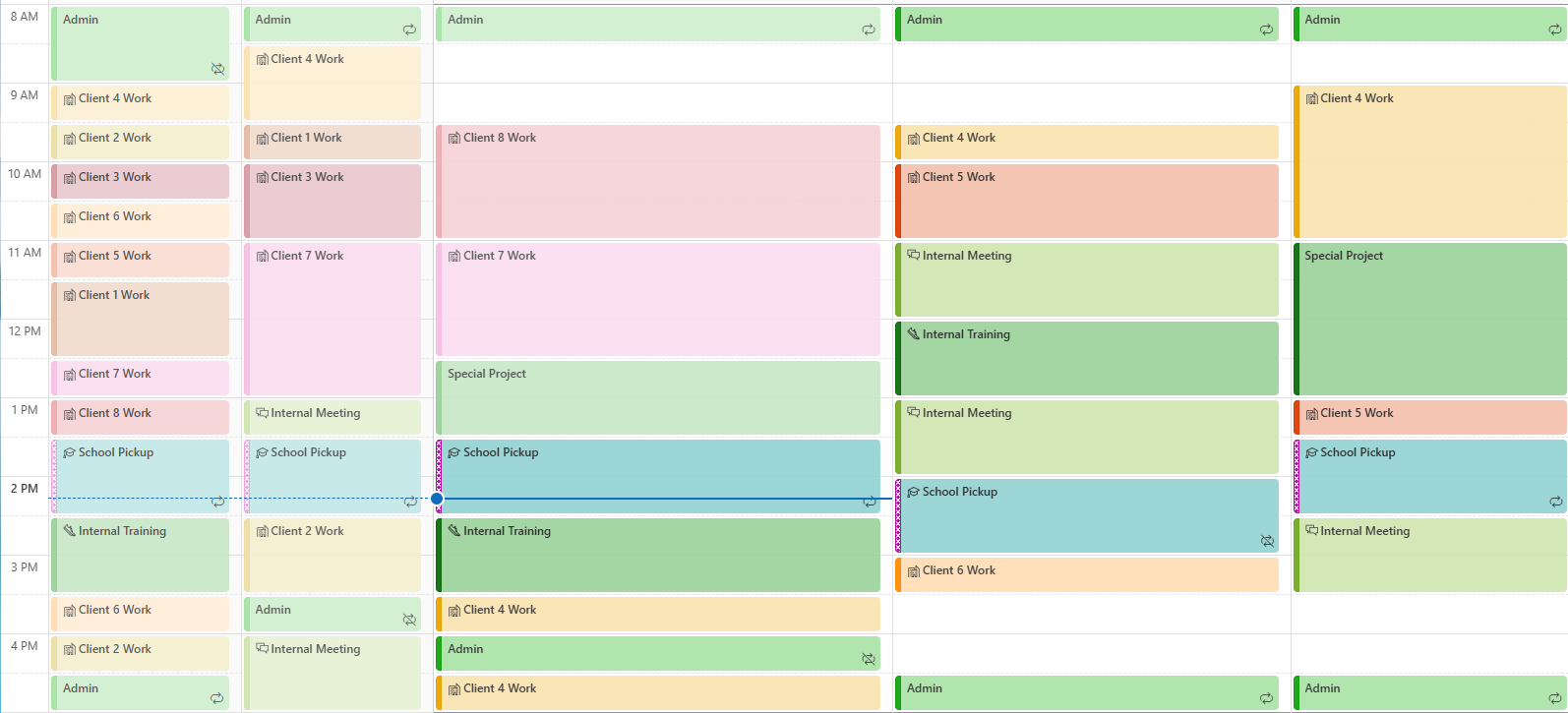 Outlook calendar categories